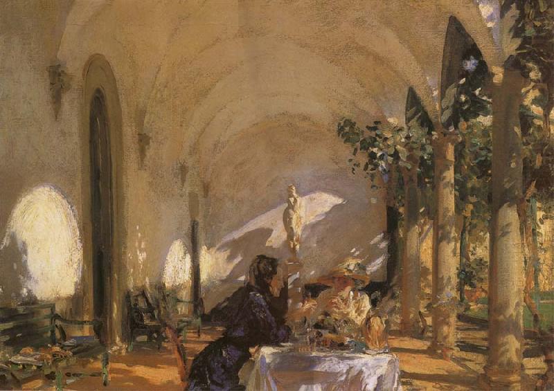 John Singer Sargent Breakfast in the Loggia china oil painting image